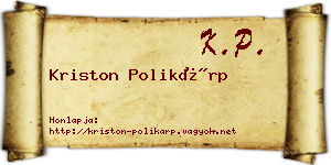 Kriston Polikárp névjegykártya